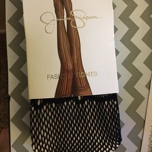 Jessica Simpson fishnet stockings